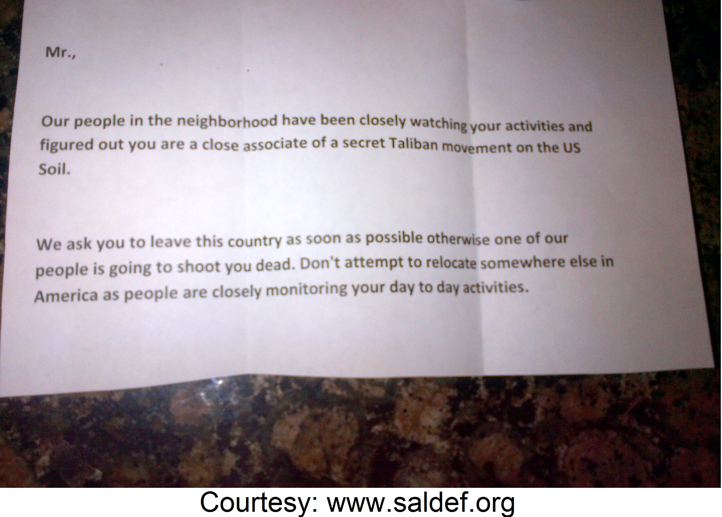 Picture of the Day Sikh family in VA receives death threat letter in apparent hate crime